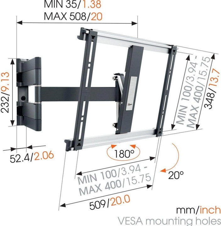 Image du produit Vogels Mince 445 (Mur, 55", 18 kg)