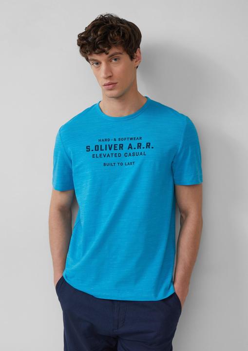 Actual product image S.Oliver T-Shirt Meliertes T-Shirt mit Logo-Schriftzug (L)