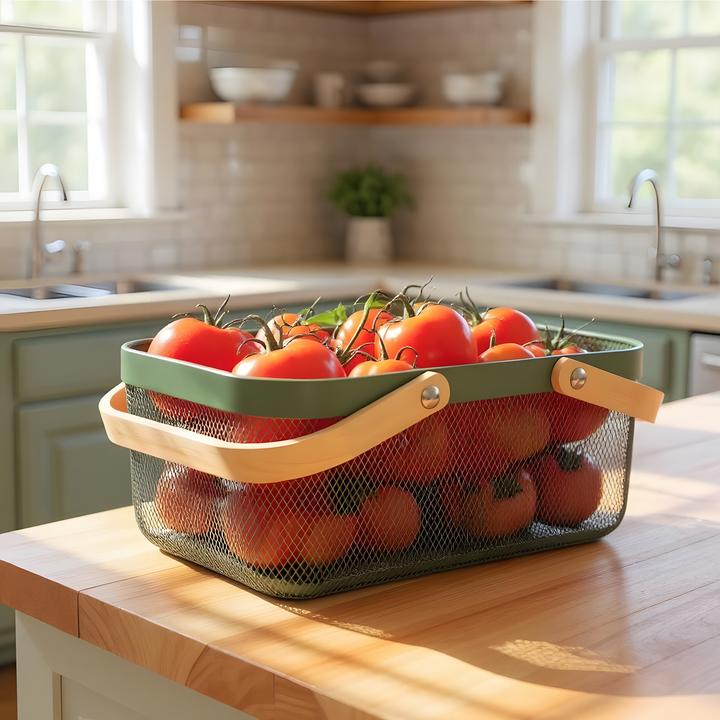 Immagine prodotto Relaxdays Eckiger Drahtkorb mit Henkeln (43 cm, 1x)