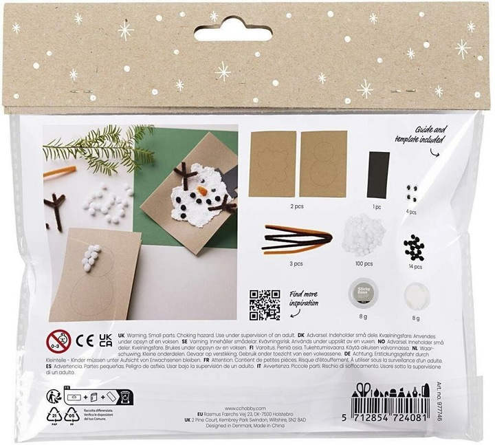 Produktbild Creativ Company Bastelset Weihnachtskarten mit Schneemann