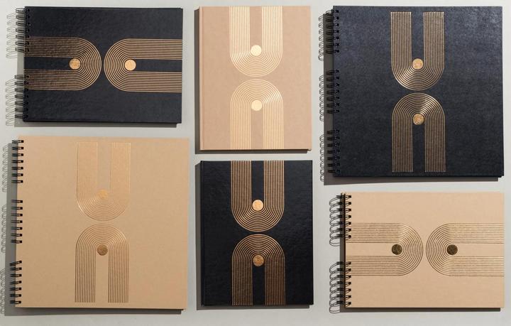 Actual product image Exacompta Fotoalbum mit Spiralbindung, 60 Seiten schwarz, 32x32 cm, Graphik (32 x 32 cm)