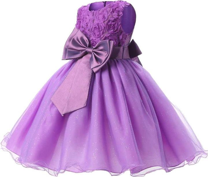 Image du produit JTI Robe de soirée avec noeud et fleurs - Lila (130)