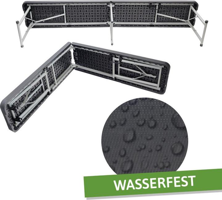 Dönges Klappbare Bierbank in Rattan-Design 183x30x43cm