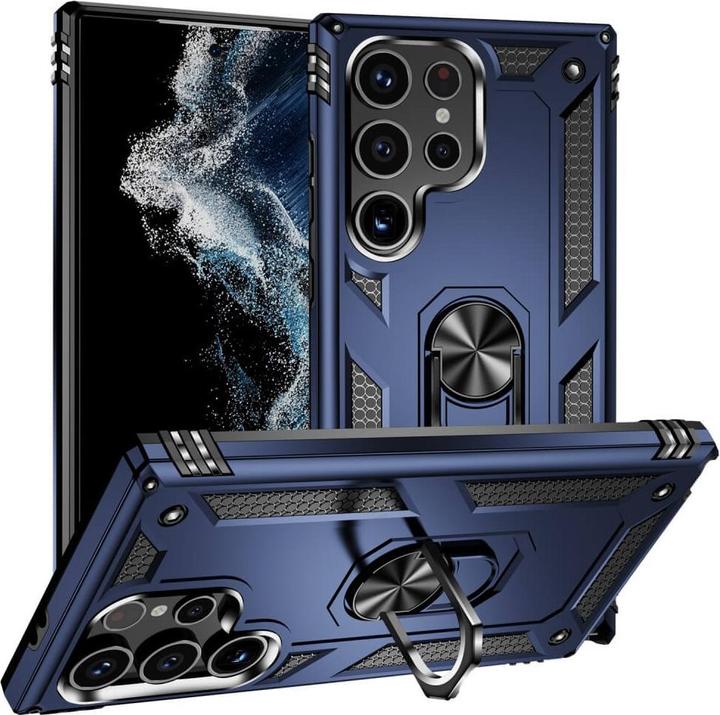 Actual product image Cover-Discount Armor Case with kickstand blue (Samsung Galaxy S24 Ultra)