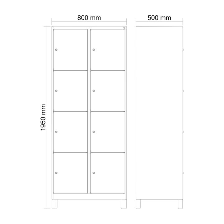 Produktbild C+P Fächerschrank Classic Plus, 4 Fächer übereinander, Abteilbreite 40 cm, mit Füssen (80 cm, 195 cm)