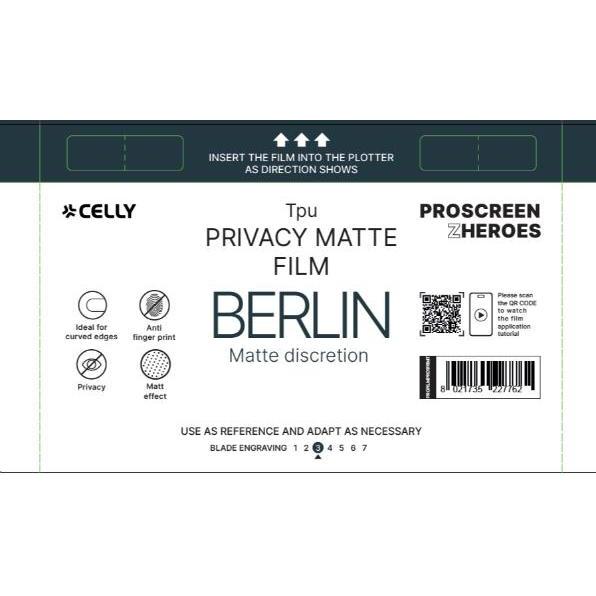 Celly Blickschutzfolie matt Berlin, universeller Displayschutz, flexibles, Pellicola protettiva per smartwatch