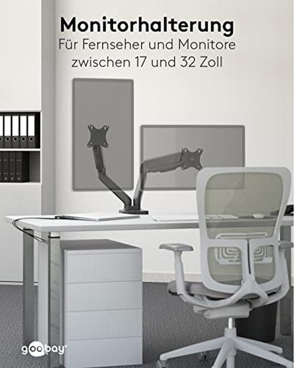 Produktbild Goobay Doppel-Monitorhalterung mit Gasdruckfeder (Tisch, 32", 9 kg)