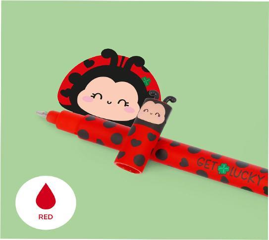 Image du produit Legami Erasable Gel Pen Ladybug, löschbarer Gelstift, Gelschreiber, Stift, Marienkäfer, EP0074 (Rouge, 1x)