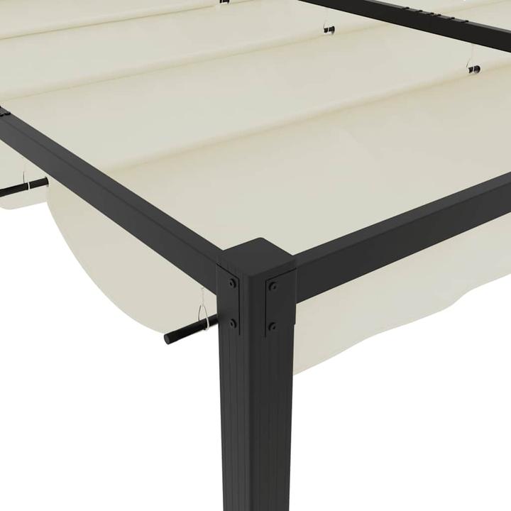 Immagine prodotto vidaXL Padiglione da giardino con tetto retrattile crema 3x3 m in acciaio (295.50 cm, 295.50 cm)