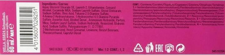 Valeurs nutritives et ingrédients Wella Color Touch Plus 55/06 60ml (5506)