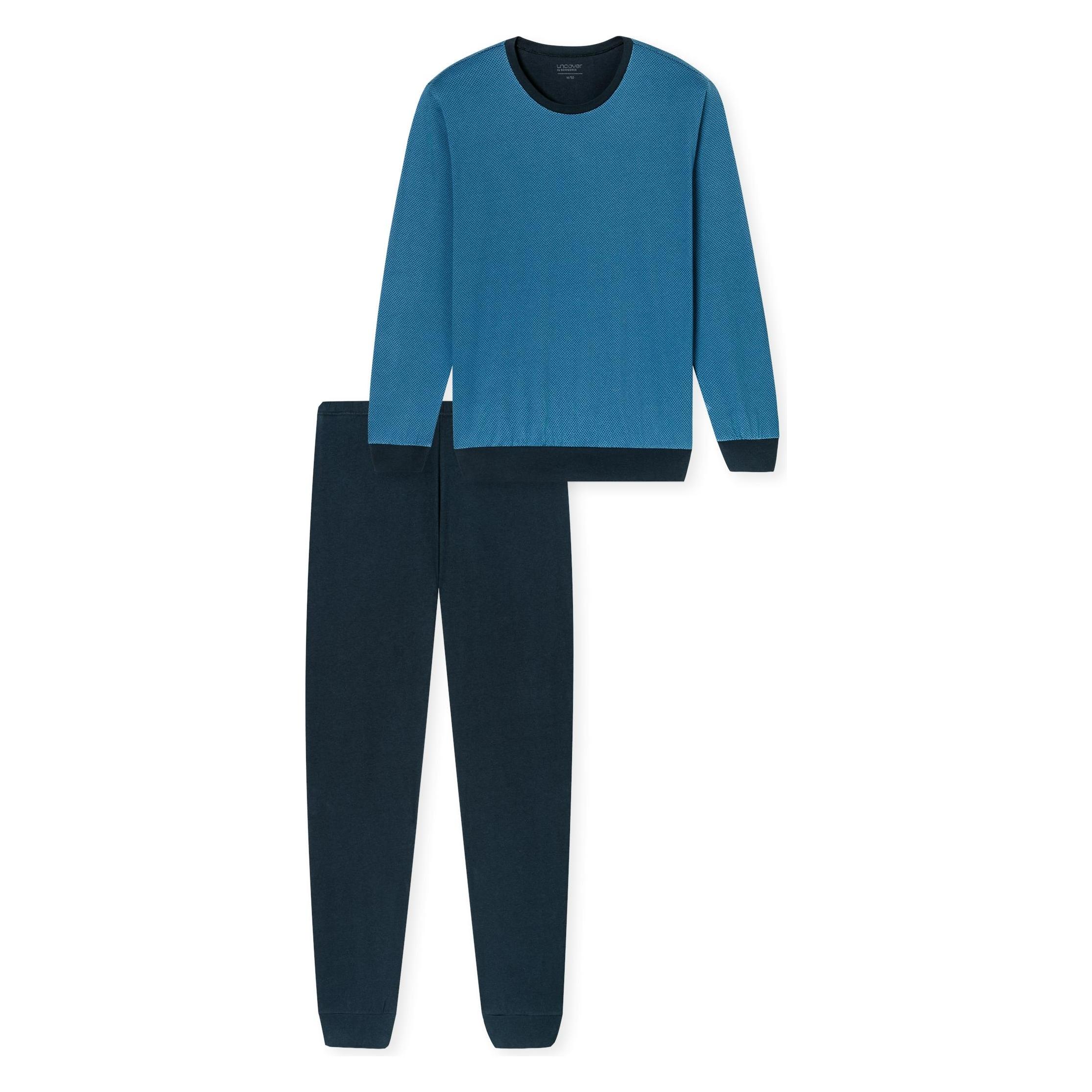 Schiesser, Herren, Pyjamas, Pyjama Nightwear Serie, Mehrfarbig, Blau, (58)