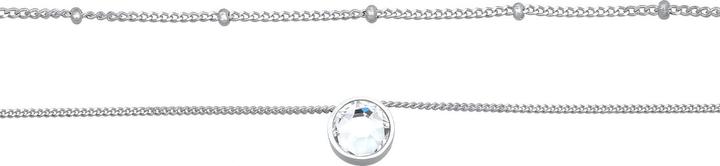 Actual product image Elli Necklace Choker Layer Crystal Ball Chain 925 Silver (925 sterling silver, Glass crystal)