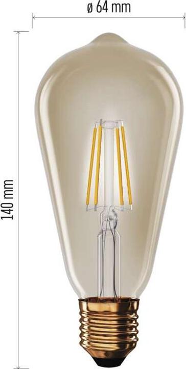 Image du produit Emos Lampe LED Vintage ST64 / E27 / 4,5 W (40 W) / 420 lm / Blanc chaud (E27, 4.50 W, 420 lm, 1 x, F)