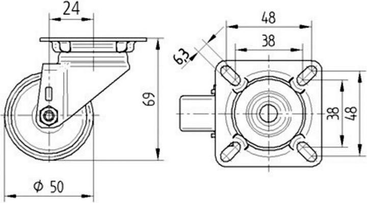 Produktbild Tente Lenkrolle