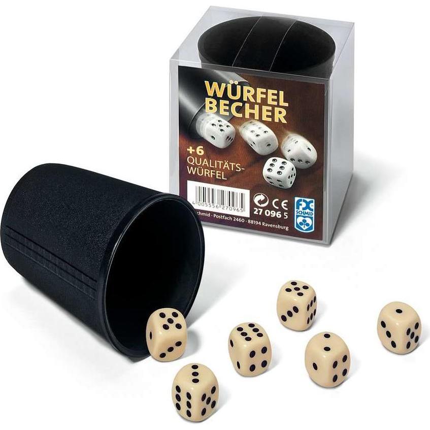 Ravensburger Würfelbecher und 6 Qualitätswürfel in Klarsichtbox
