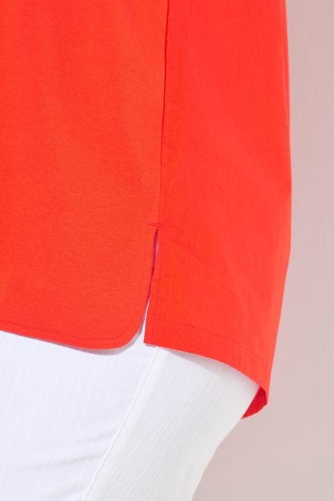 Produktbild Ulla Popken T-Shirt, Materialmix, A-Linie, V-Ausschnitt, Halbarm (58)