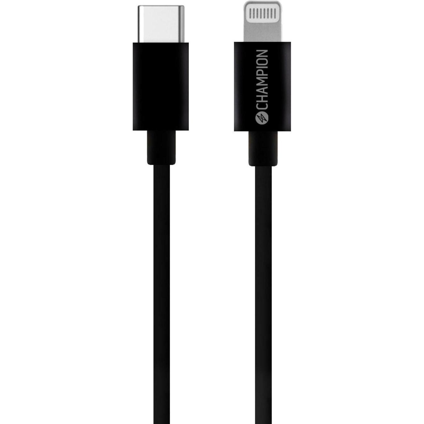Champion USB-C-auf-Lightning-Kabel 2 m, Schwarz (2 m), USB Kabel