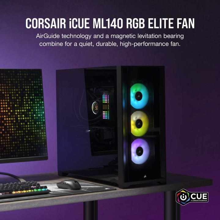 Actual product image Corsair ML140 RGB ELITE (140 mm, 1 x)