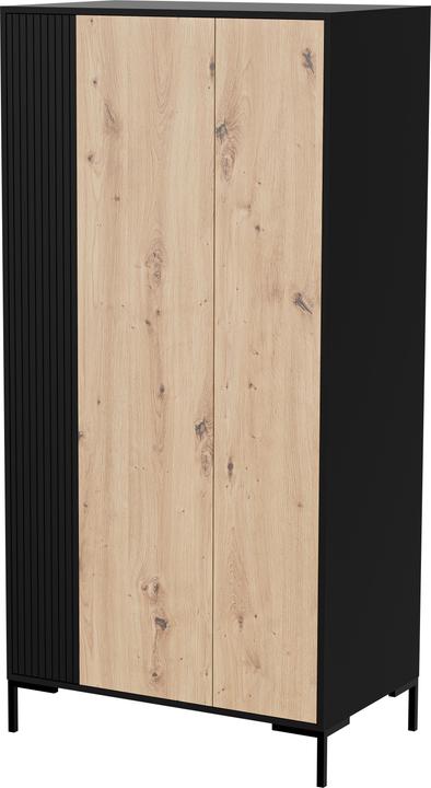 Cama MERCI Kleiderschrank 90 x 55 x 184 cm schwarz/Eiche artisan (90 x 55 x 184 cm)