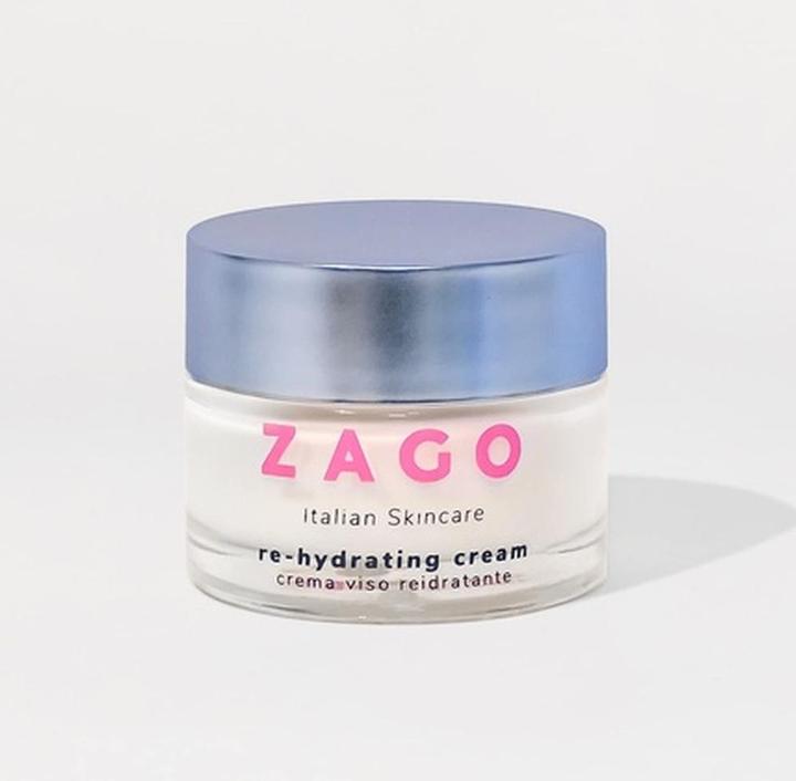 Actual product image Zago Milano Moisturizing Face Cream Re-Hydrating Cream with Hyaluronic Acid Italian Skincare (Face toner)