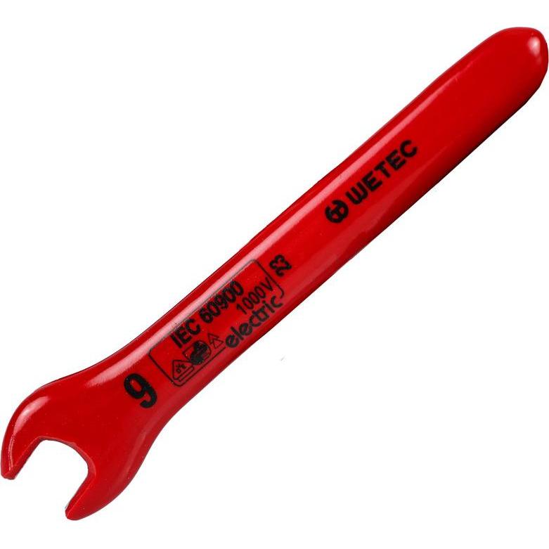Wetec, Schraubenschlüssel, Einmaulschlüssel, DIN 7446, tauchisoliert, Schlüsselweite 9 mm, 1.000V/VDE/GS (9 mm)