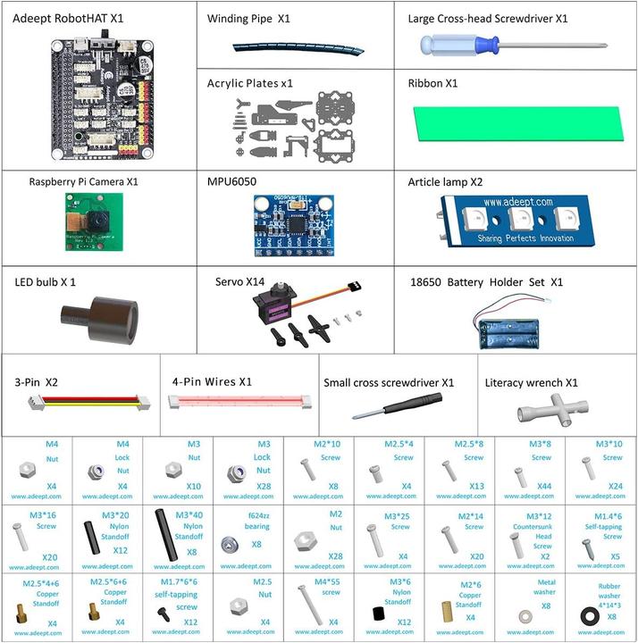 Image du produit Adeept 4-Bein Bionic Hexapod Spinnenroboter