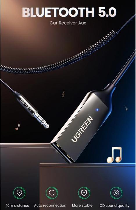 Actual product image Ugreen USB A - 3.5mm jack (Receiver)