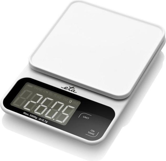 ETA ETA677090000 POPPI Digital kitchen scale, Maximum load 5 kg, Accuracy 1 g, White