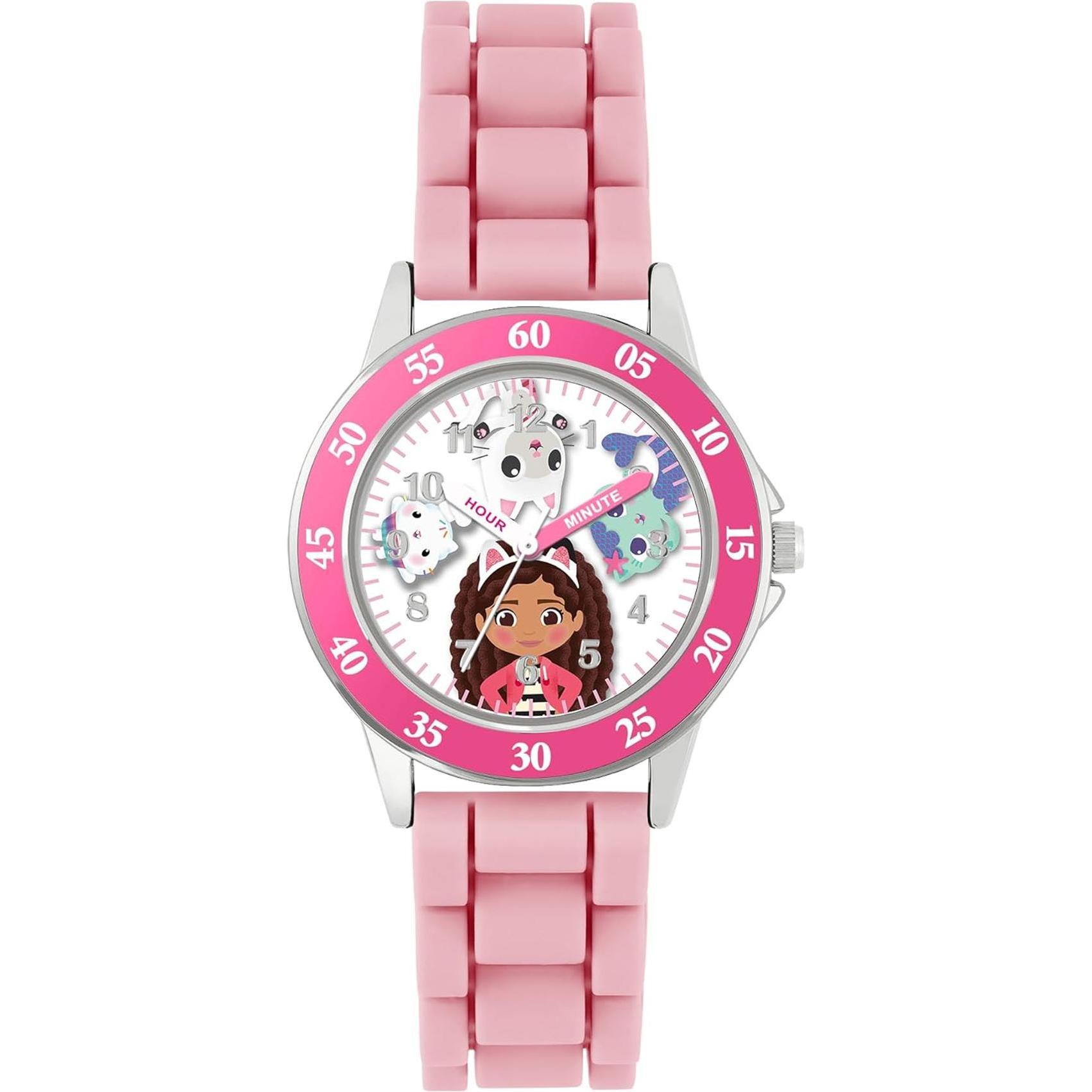 Disney, Armbanduhr, Gabby's Dollhouse Time Teacher, Rosa, (Analoguhr)