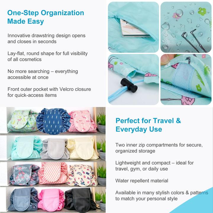 Produktbild Intirilife Kosmetiktasche in GRÜN ROSA FLAMINGO