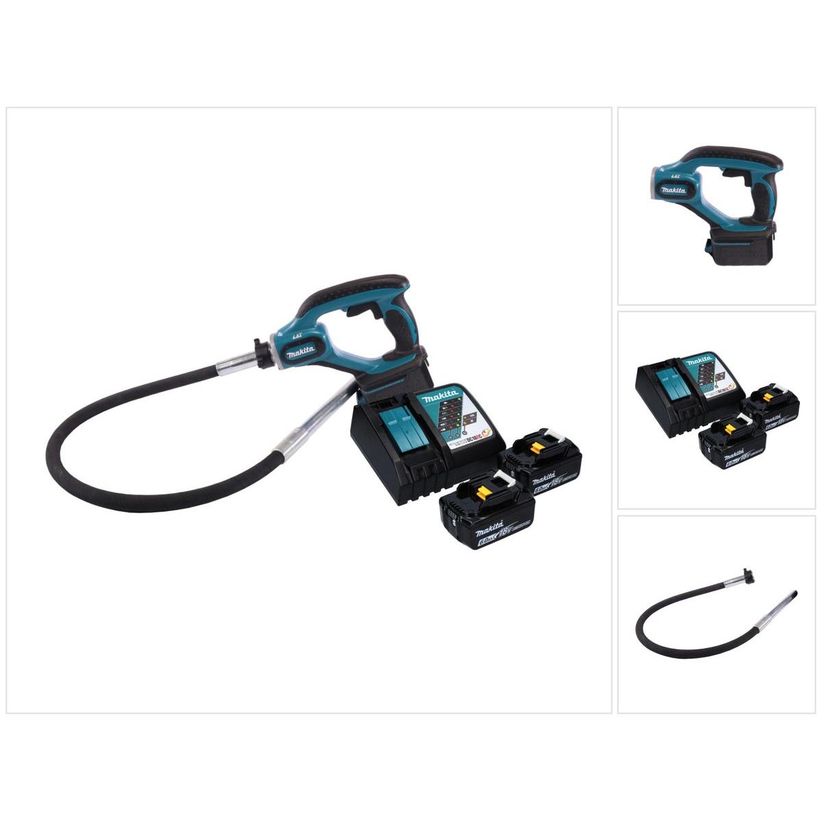Makita, Rührwerk + Mörtelrührer, DVR 450 RG Akku Betonverdichter 18 V 1,2 m + 2x Akku 6,0 Ah + LadegerÃ¤t