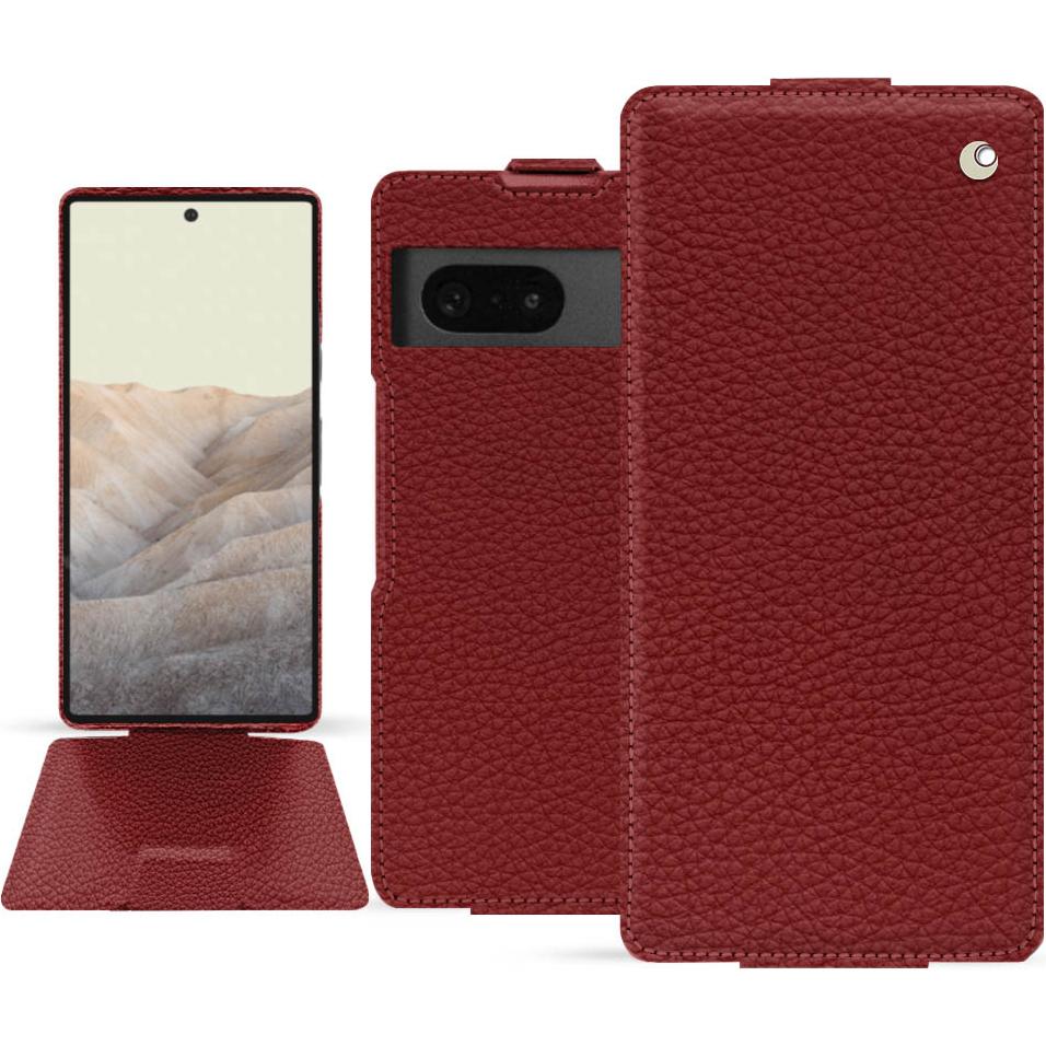 Noreve Lederschutzhülle vertikal (Google Pixel 7), Smartphone Hülle, Rot