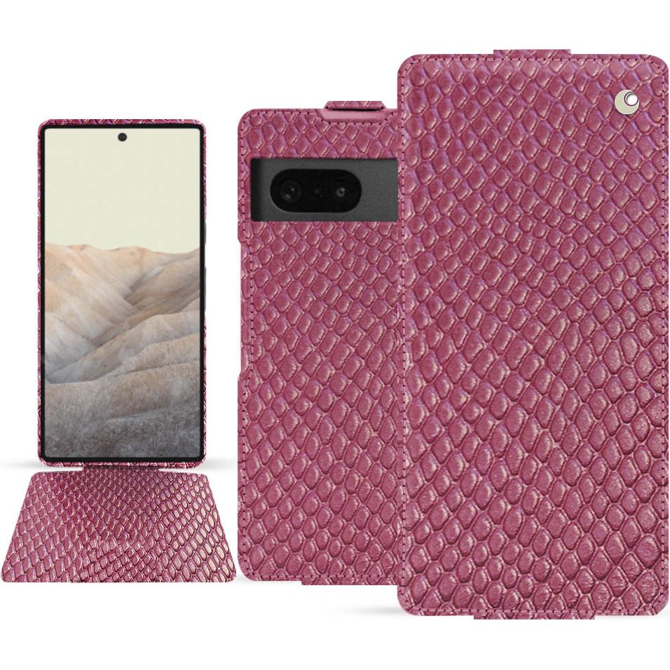 Noreve Lederschutzhülle vertikal (Google Pixel 7), Smartphone Hülle, Rosa