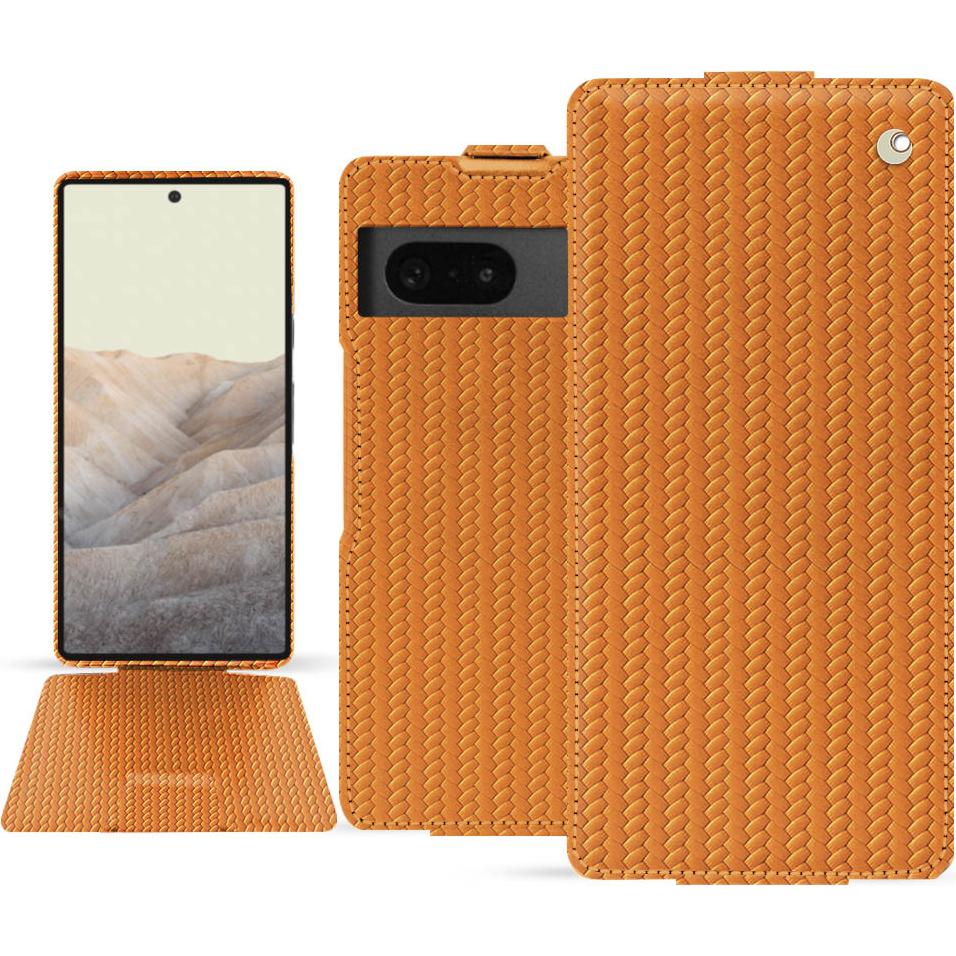 Noreve Lederschutzhülle vertikal (Google Pixel 7), Smartphone Hülle, Orange