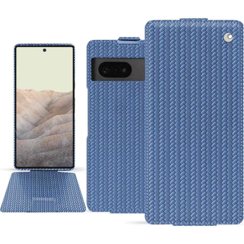 Thumbnail - Noreve Lederschutzhülle vertikal (Google Pixel 7), Smartphone Hülle, Blau