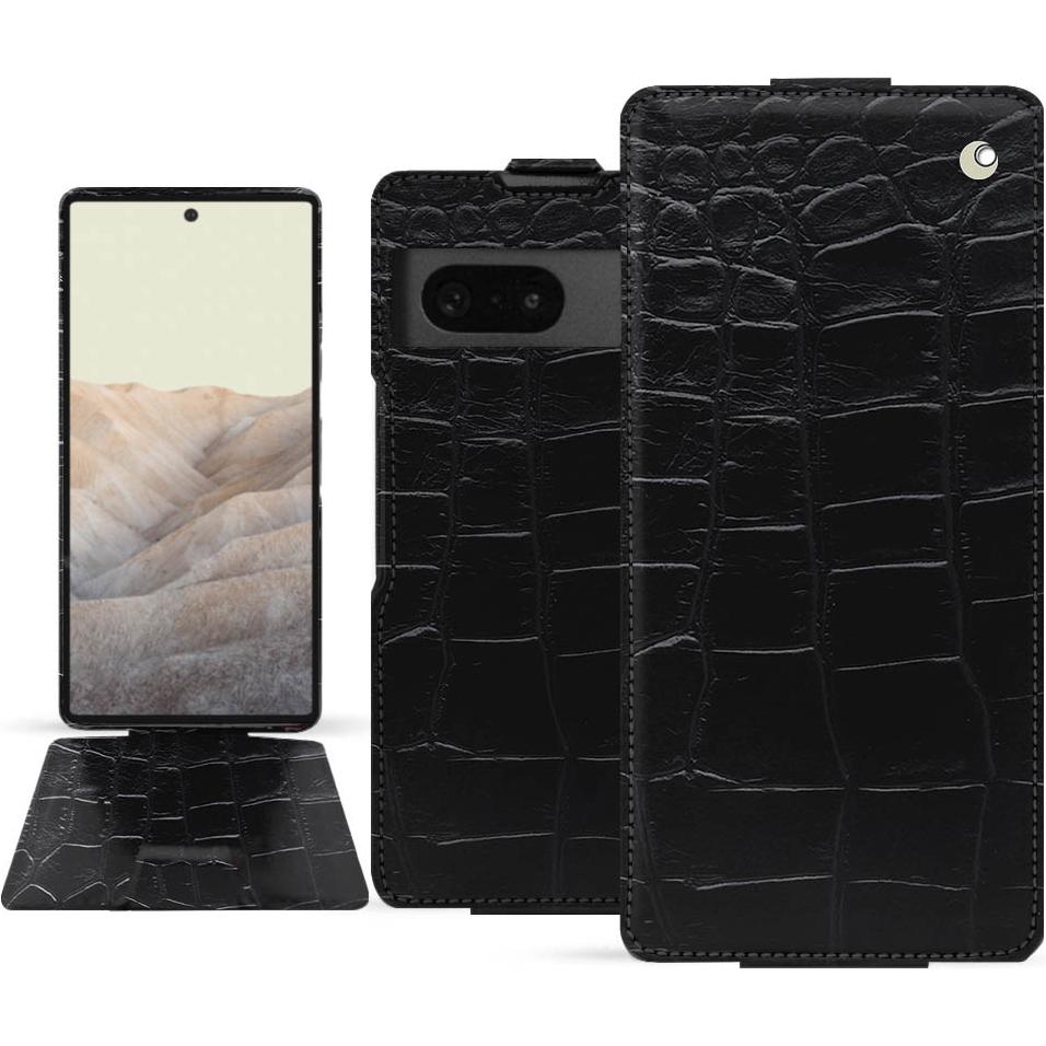 Noreve Lederschutzhülle vertikal (Google Pixel 7), Smartphone Hülle, Schwarz