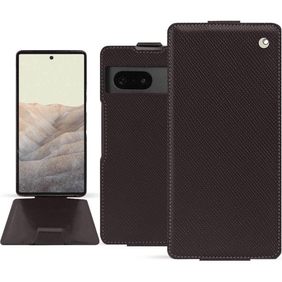 Noreve Lederschutzhülle vertikal (Google Pixel 7), Smartphone Hülle, Braun