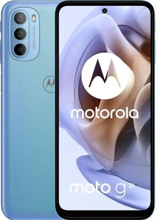 Actual product image Motorola Moto G31 (64 GB, Baby Blue, 6.40", Hybrid Dual SIM, 4G)