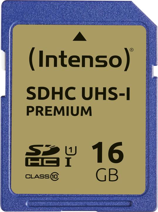 Image du produit Intenso Carte SDHC 16 Go Classe 10 UHS-I Premium (16 Go, SDHC, U1, UHS-I)