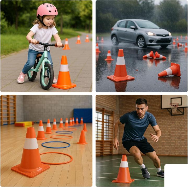 Actual product image Perel Traffic cone - red/white - 30 cm