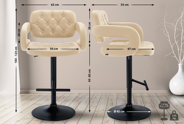 Produktbild Swisshandel24 Barhocker Dublin schwarz, creme