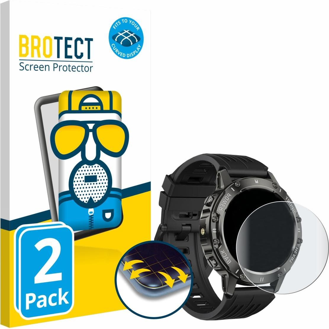 BROTECT Fullscreen Schutzfolie Displayschutz Folie Matt Entspiegelungsfolie, Smartwatch Schutzfolie, Grau