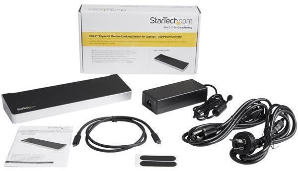 Produktbild StarTech Triple Monitor 4K USB-C Dockingstation (USB-C, 6 Ports)