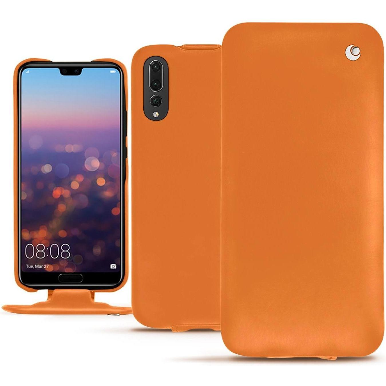 Noreve Lederschutzhülle vertikal (Huawei P20 Pro), Smartphone Hülle, Orange
