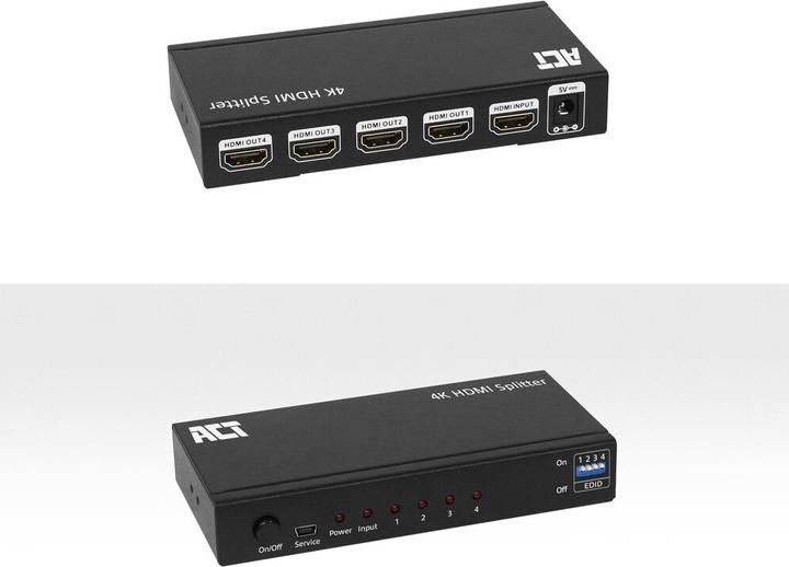 Produktbild ACT 4K HDMI splitter, 1 in 4 out, EDID support