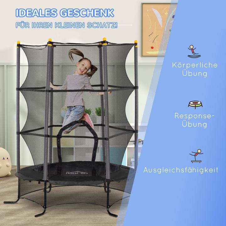 Produktbild Homcom Kindertrampolin Stahl, Kunststoff Schwarz (163 cm)