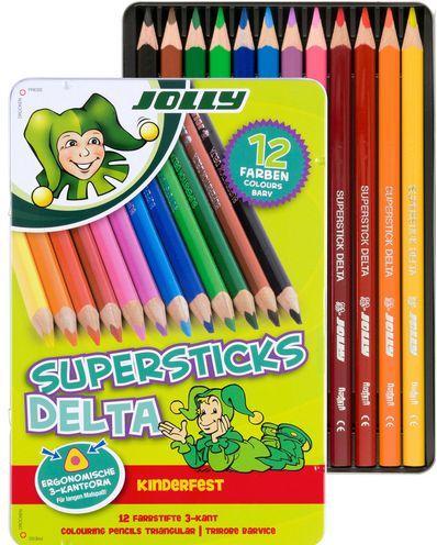 Image du produit Jolly 12 crayons de couleur SUPERSTICKS DELTA, couleurs assorties (12 x)