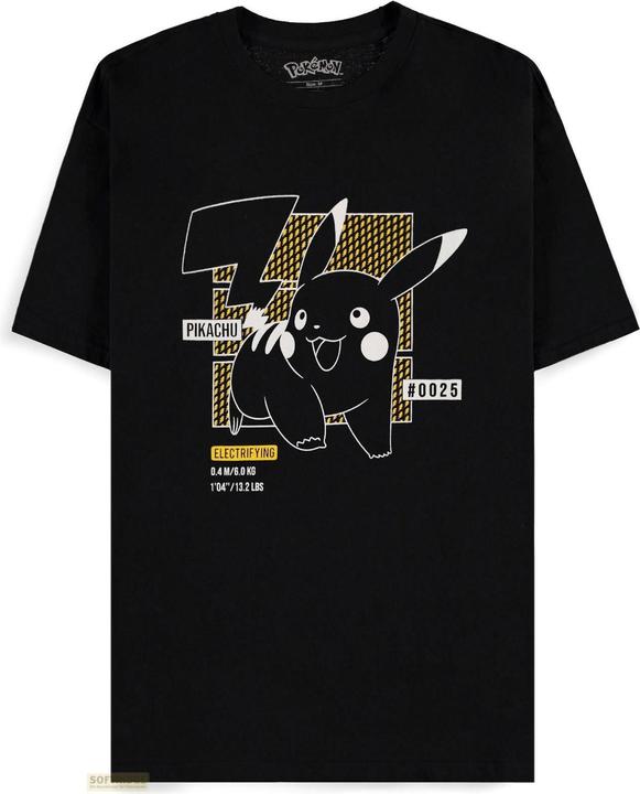 Image du produit Difuzed Pokemon T-Shirt Black Pikachu Line-art (S) (S)