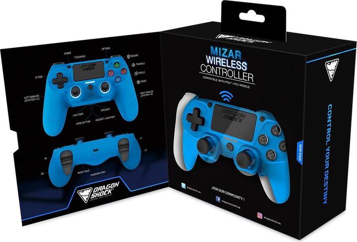 Actual product image DragonShock Controller Mizar Wireless blue PS4 (Playstation Classic)