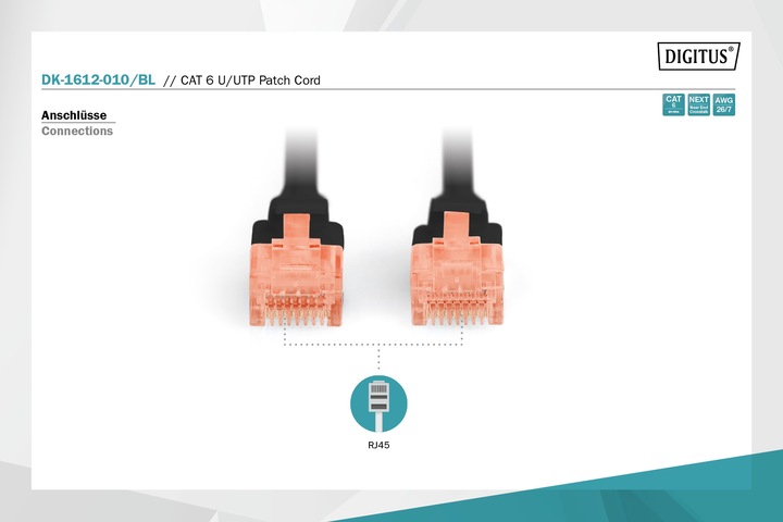 Produktbild Digitus Netzwerkkabel (U/UTP, CAT6, 1 m)
